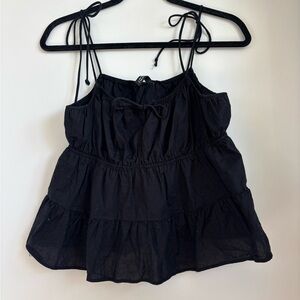 H&M Black Tiered Camisole with Tie Straps